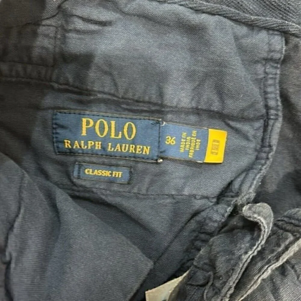 Polo Ralph Lauren dark blue  linen blend shorts size 36 men